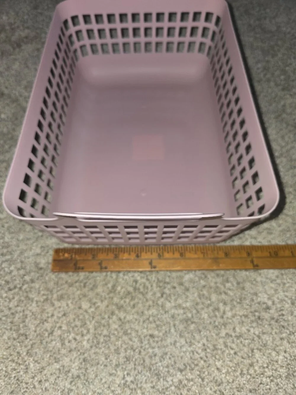 Blush Pink Plastic Storage Basket Organizer w/ Handles 14x9